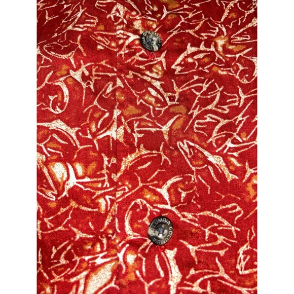 Columbia Fish  Print Button Up. Size Xl.  EUC.  Red - Picture 2 of 5